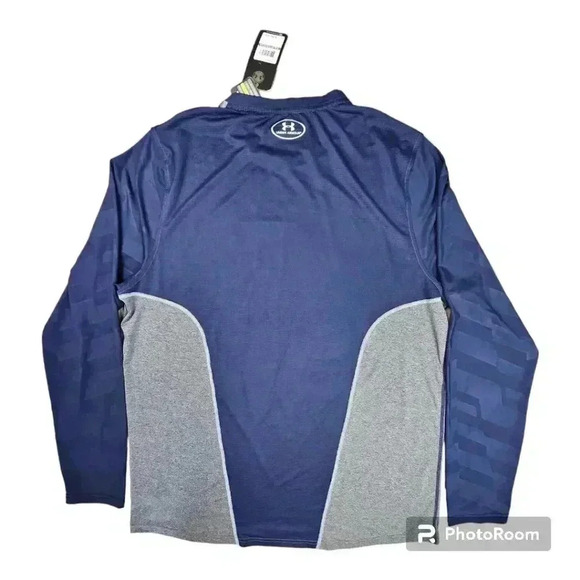 Under Armour HeatGear  UA Baseball Fitted LS shirt gray/ navy  #1243243 XXL - Picture 2 of 8